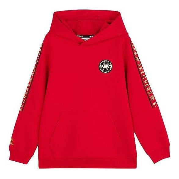 (GS) Skechers CNY Series Graphic Hoodies 'Red Black' L123B005-001W