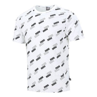 PUMA Full Print Logo Round Neck Breathable Round Neck Short Sleeve White 846430-02