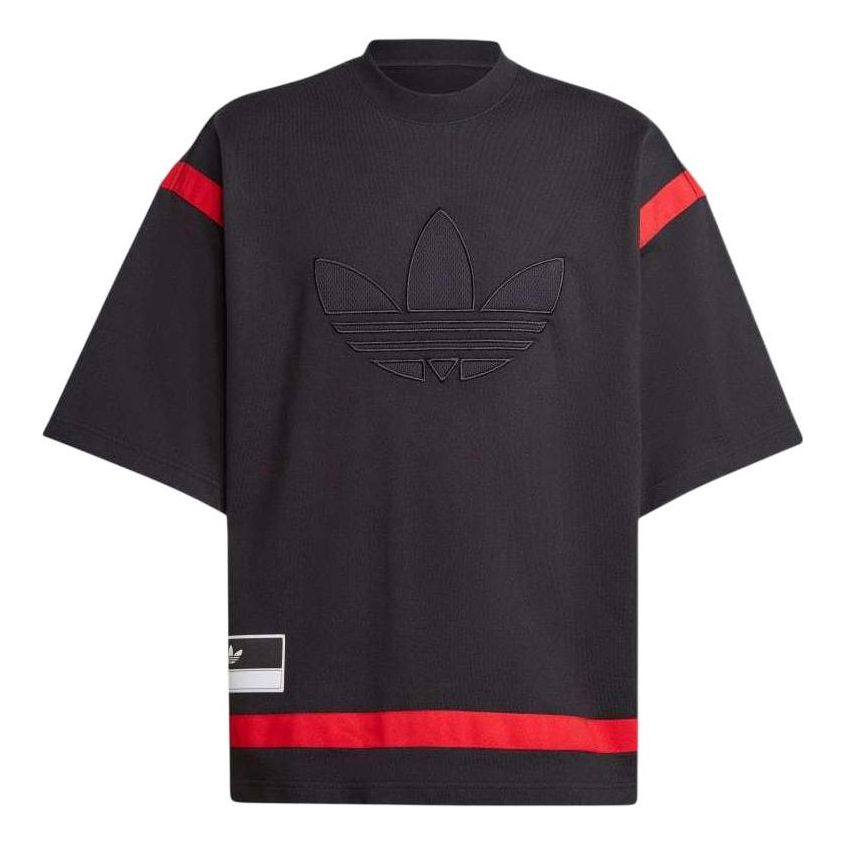 adidas Classic Street Premium Adibreak T-shirt Asia Sizing 'Black Red' IS0615