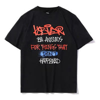Li-Ning English alphabet Graffiti Short Sleeve Couple Style Black AHSQ304-1