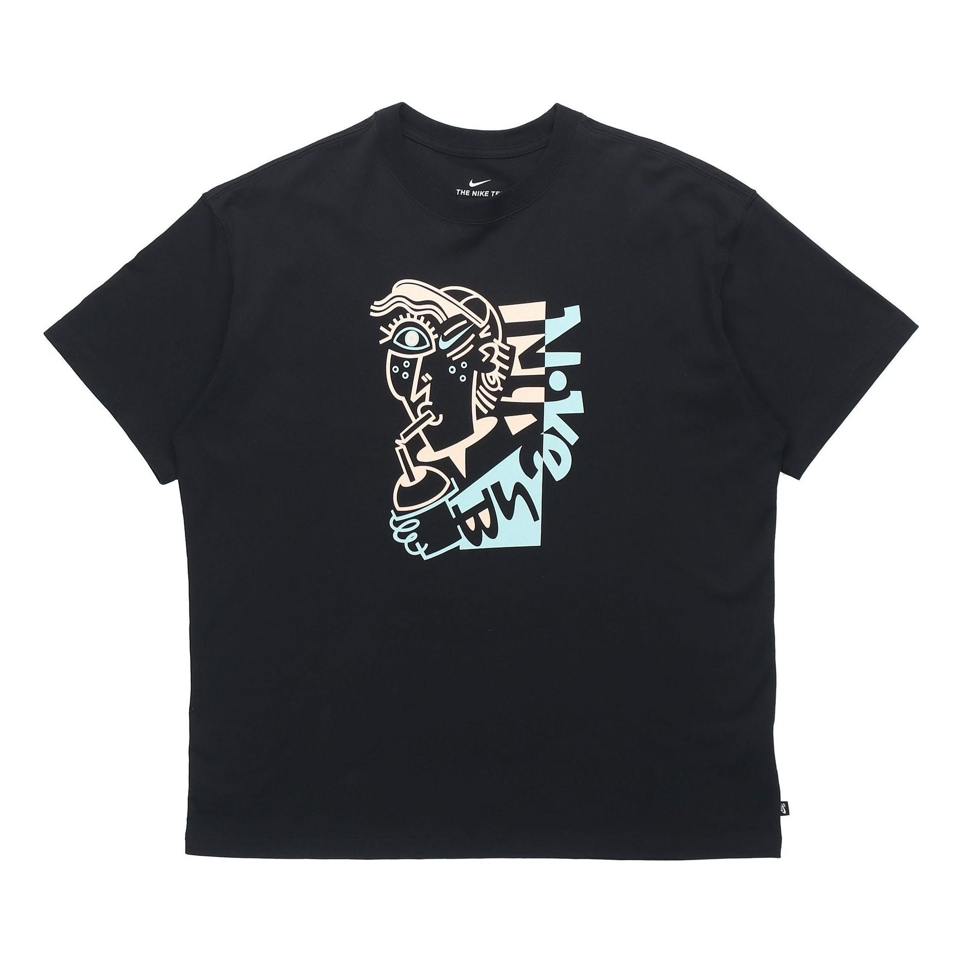 Nike SB Contrasting Colors Printing Skateboard Sports Short Sleeve Black DD1313-010