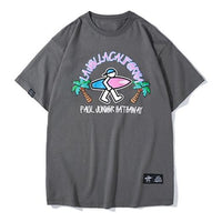PJ's Vigor Multi-Color Surf Pattern Printing Short Sleeve Couple Style Gray 20SSTS10312-P