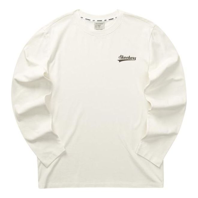 Skechers Logo Printed Crew Sweater 'White Black Blue' L323M073