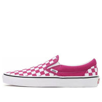 Vans Unisex Checkerboard Classic Slip-on Shoes Fuchsia/White VN000XG8AZY