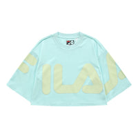 FILA FUSION Large Logo Printing Loose Sports Short Sleeve Green T11W132104A-TQ