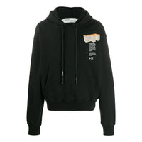 Men's Off-White SS22 Solid Color Printing Hooded Long Sleeves Version Black OMBB037R20E3000710881088