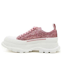 (WMNS) Alexander McQueen Tread Slick Glitter Low Sneaker 'Pink' 666805W4JF45489