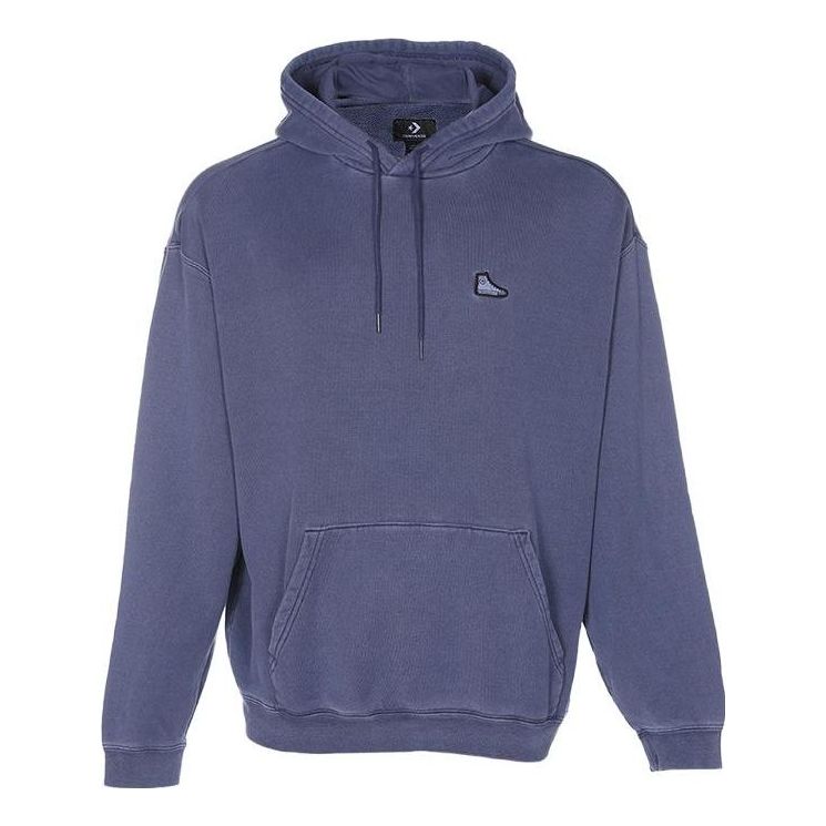 Converse Loose Fit Sneaker Patch Hoodie Asia Sizing 'Blue' 10025537-A06