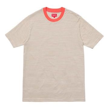 Supreme SS17 Micro Stripe Tee Tan Short Sleeve Khaki SS18-0215