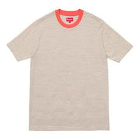 Supreme SS17 Micro Stripe Tee Tan Short Sleeve Khaki SS18-0215