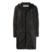 Off-White Arrow Printing hooded Windbreaker Black OMEA171E19E060031091