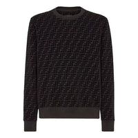 FENDI SS21 Round Collar Long Sleeve Male Black FY1077AFRJF0ABB