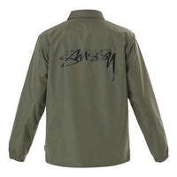Stussy Back LOGO Printing Coach Jacket Unisex Green 115394