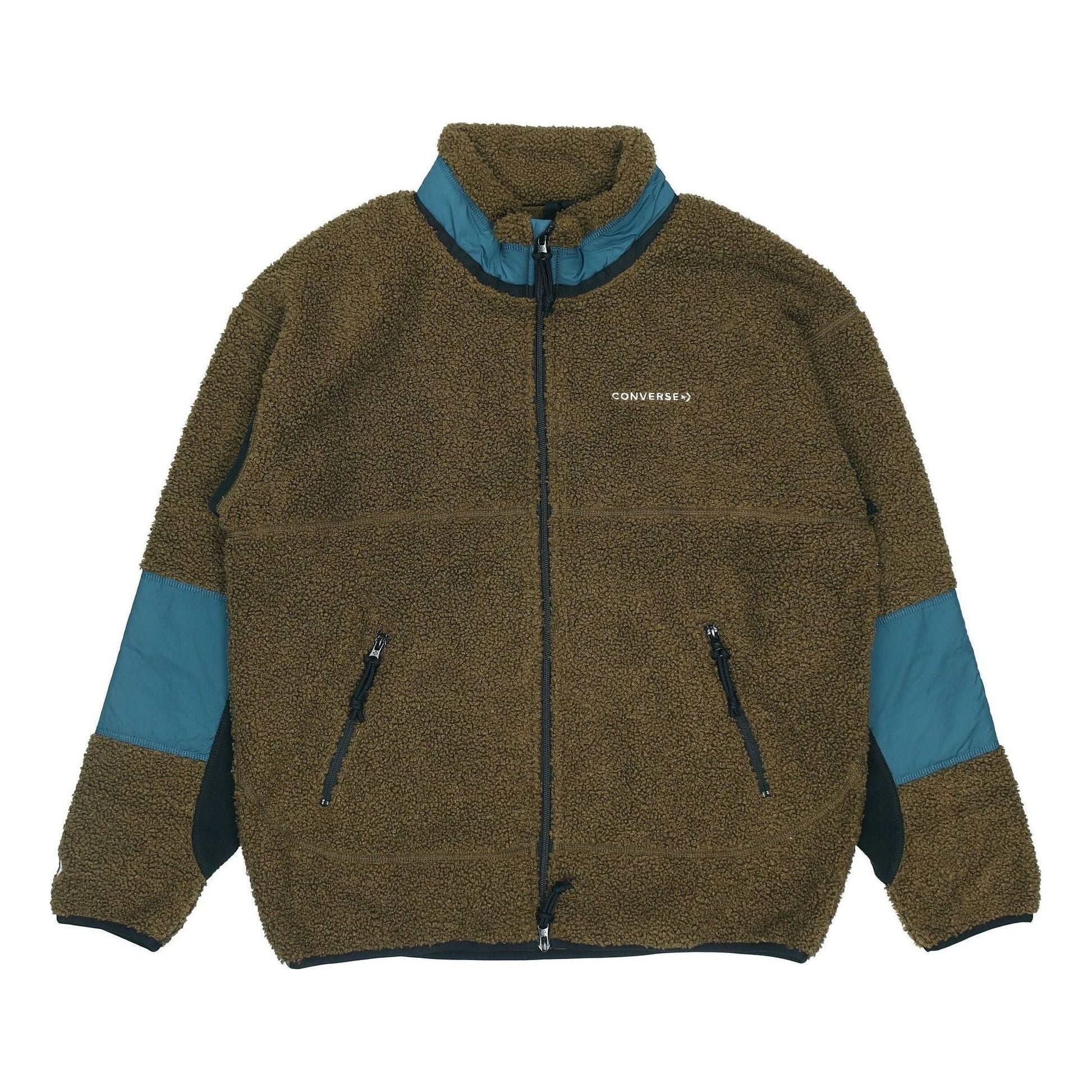 Converse Polar Fleece Sherpa Jacket Asia Sizing 'Surplus Olive' 10018039-A03
