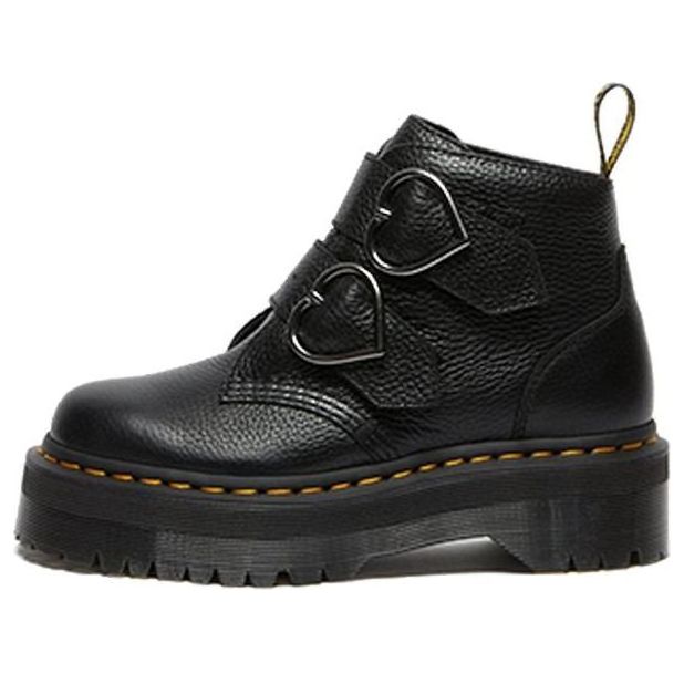 (WMNS) Dr. Martens Devon Heart Martin Boots Black 26439001