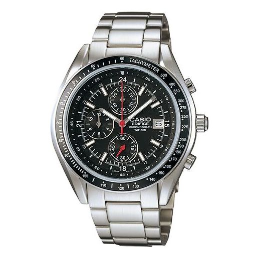 CASIO Stainless Steel Strap SilverBlack Dial Mens SilverBlack Analog EF-503D-1Q