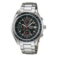 CASIO Stainless Steel Strap SilverBlack Dial Mens SilverBlack Analog EF-503D-1Q