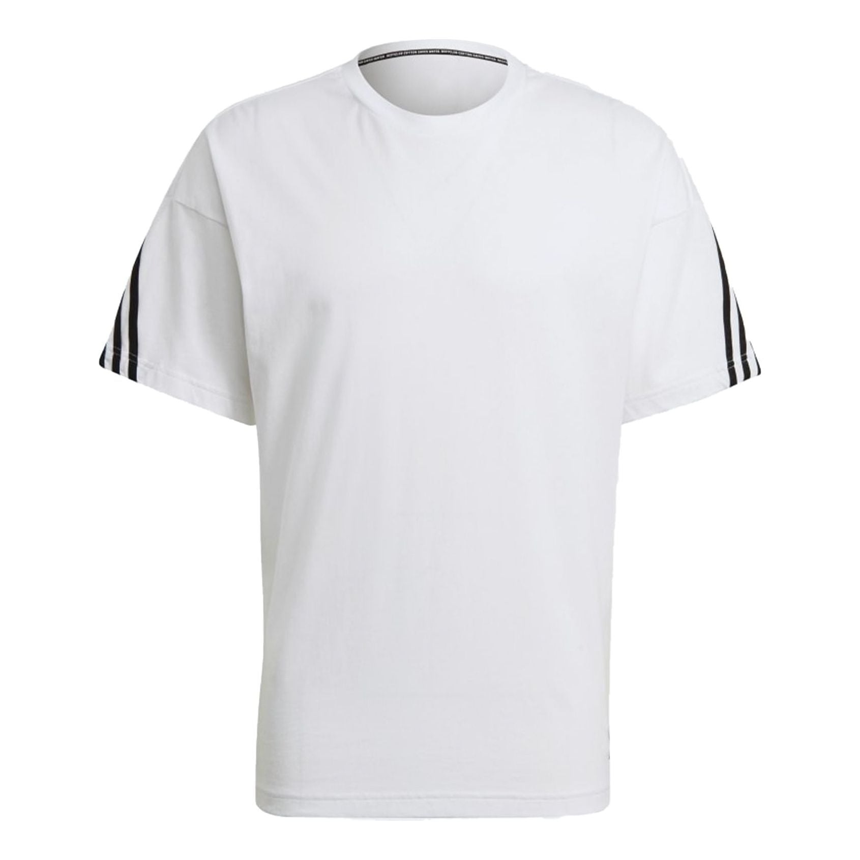 adidas Back Stripe Sports Round Neck Short Sleeve White GP9511