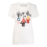 (WMNS) Off-White Graphic Print Round Neck Short Sleeve Normal Fit OWAA049E19B070640188