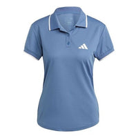 (WMNS) adidas Logo Polo Shirt 'Blue' IA7036