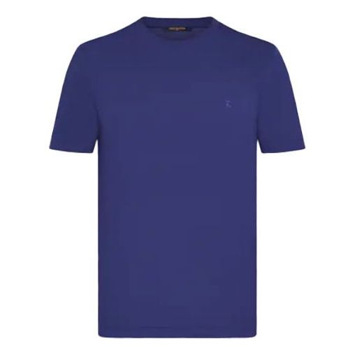 Men's LOUIS VUITTON FW21 Chest Embroidered Round Neck Short Sleeve Blue 1A8WLE