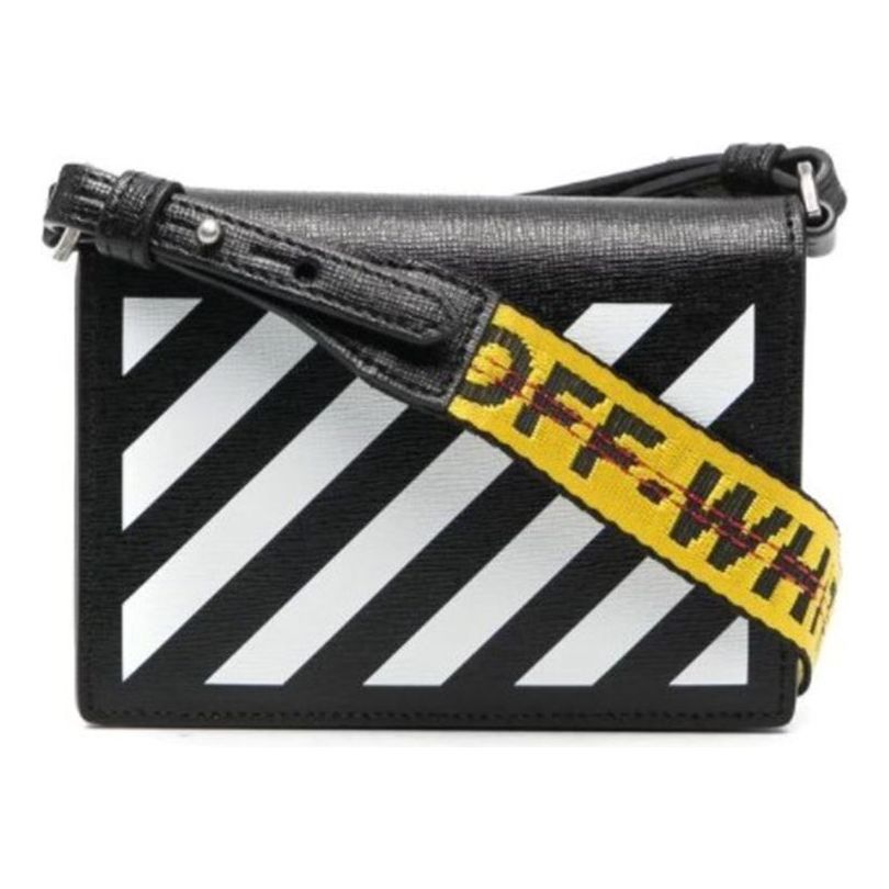 Off-White 21 Printing Shoulder Bag Messenger Bag Black OMNH006S21LEA0011001