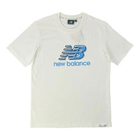 New Balance Essentials Logo Printed T-Shirt Asia Sizing 'White Blue' NEA2V061-AS