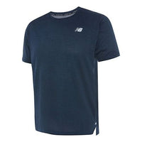 New Balance Round Neck Short Sleeve Sports Short Sleeve Navy Blue AMT01234-ECR