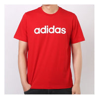Men's adidas neo Alphabet Logo Short Sleeve Red T-Shirt GJ8943