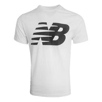 New Balance Knit Breathable Athleisure Casual Sports LOGO Printing Short Sleeve White MT91923-WT