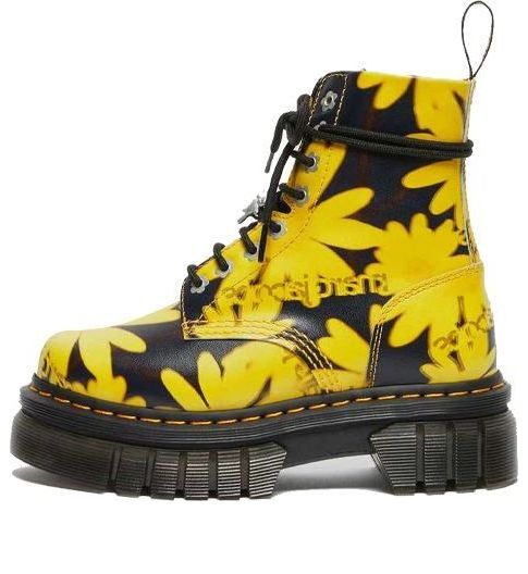 (WMNS) Dr. Martens Audrick x Heaven By Marc Jacobs Daisy Platform Boots 'Black Yellow' 27513032