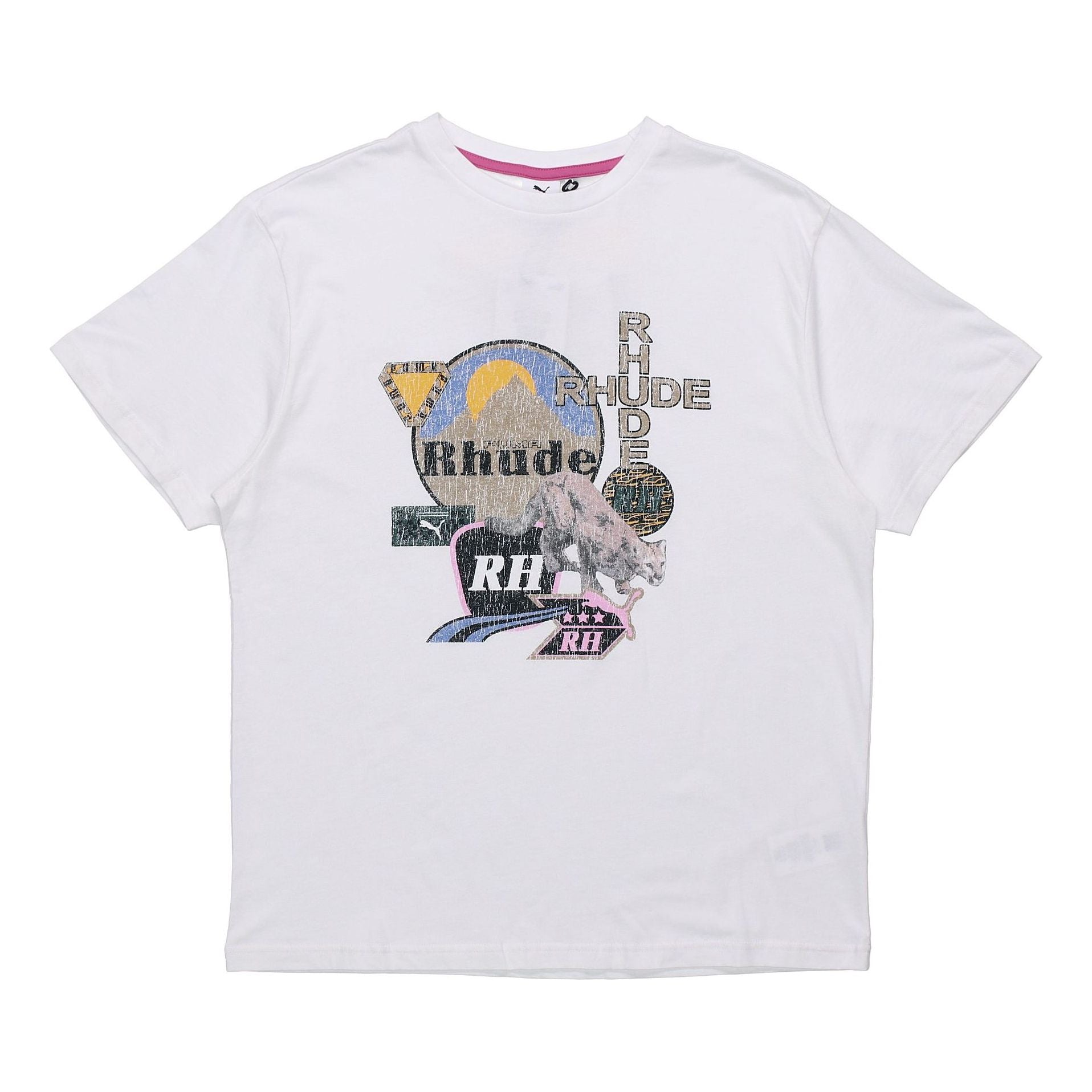 PUMA x RHUDE Graphic Tee Printed Short Sleeve TEE White 596757-02