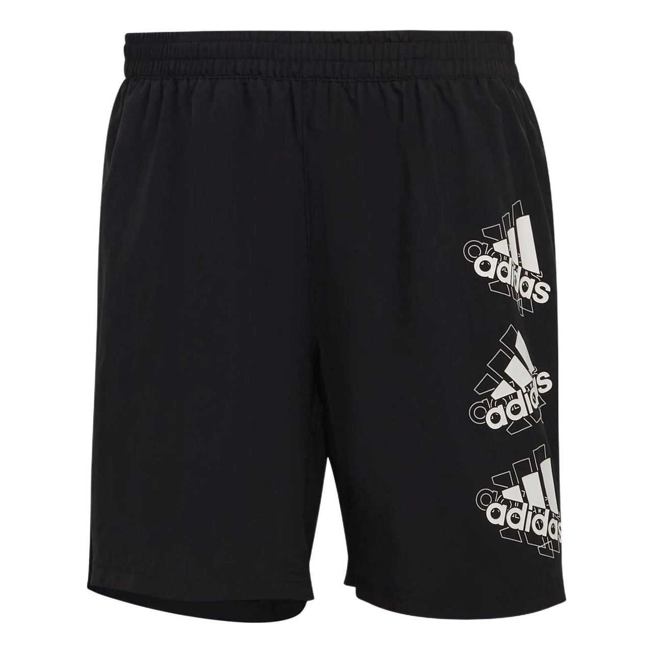 Men's adidas Brand Love Sh Solid Color Logo Printing Elastic Waistband Lacing Shorts Black HG3797