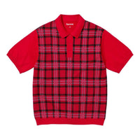 Supreme Plaid Knit S/S Polo 'Red' SUP-SS24-239