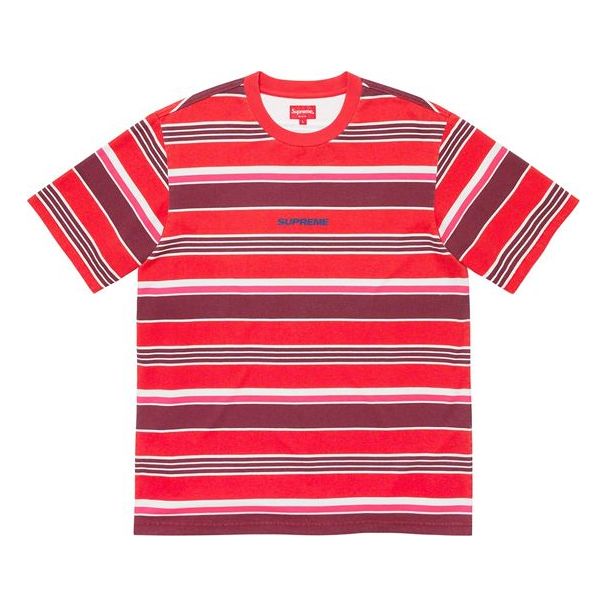 Supreme FW19 Week 1 Stripe S/S Top Short Sleeve Unisex Red SUP-FW19-207