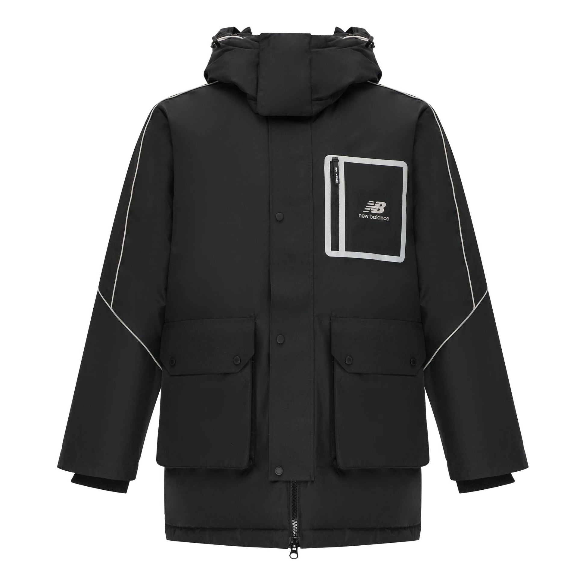New Balance Sportswear Hooded Jacket Asia Sizing 'Black White' AMJ14320-BK
