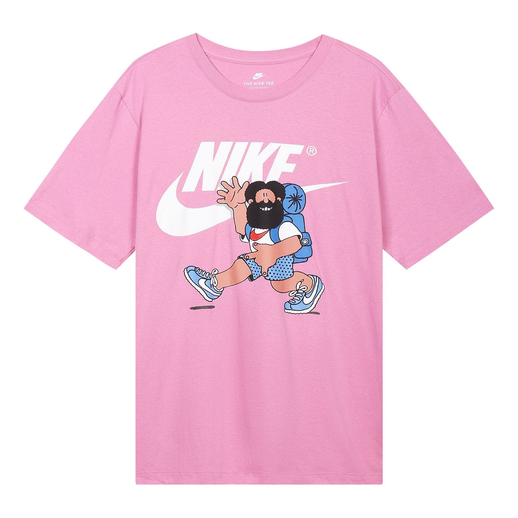 Men's Nike Casual Logo Alphabet Printing Short Sleeve Pink T-Shirt CW2305-693