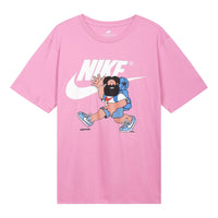 Men's Nike Casual Logo Alphabet Printing Short Sleeve Pink T-Shirt CW2305-693