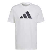 Men's adidas Large Logo Printing Casual Round Neck Pullover Short Sleeve Japanese Version White T-Shirt HC3476