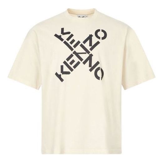 Men's KENZO SS21 Alphabet Logo Round Neck Short Sleeve Beige T-Shirt FA65TS5024SJ-04