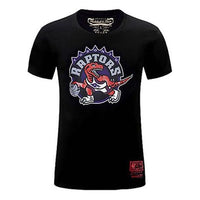 Mitchell & Ness Printing Round Neck Short Sleeve Toronto Raptors Team Couple Style Black MN13S25-TOR-W