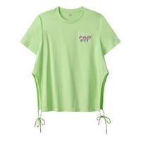 (WMNS) FILA Alphabet Printing Drawstring Loose Sports Short Sleeve Green A11W121126F-LG