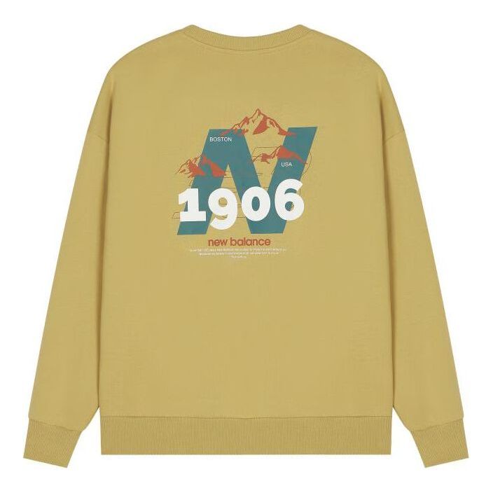 New Balance Logo Graphic Print Sweatshirt Asia Sizing 'Yellow Green White' AMT24370-BYC