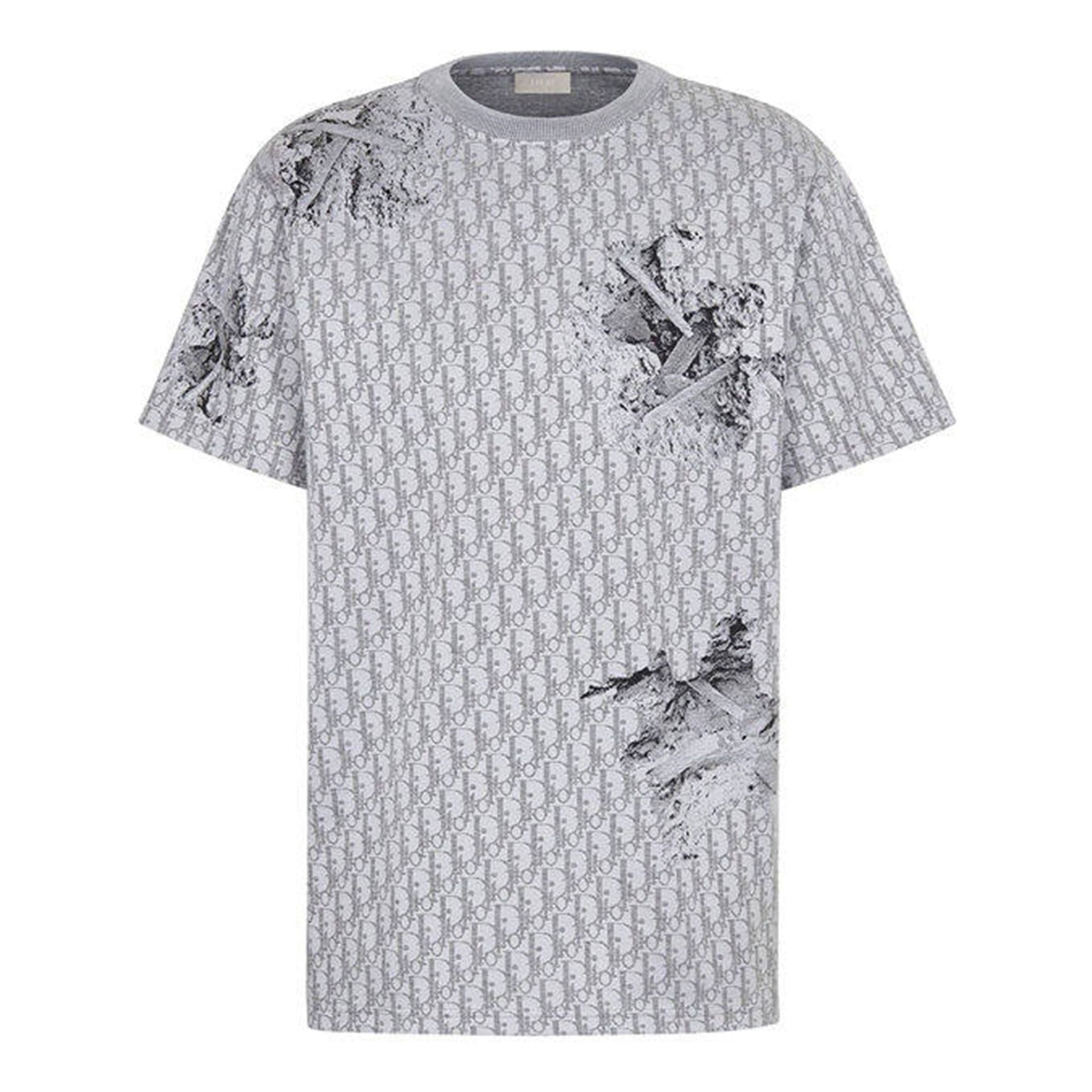 DIOR Twill Jacquard Short Sleeve For Men Grey 023J615E0626-C888