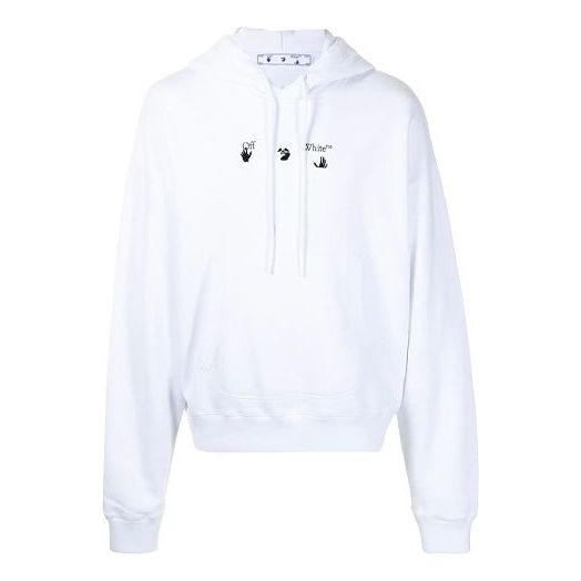 Off-White FW21 Logo Printing Long Sleeves Loose Fit White OMBB073S21FLE0010110