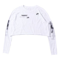 (WMNS) Nike Short Printing Long Sleeves White CT8918-100