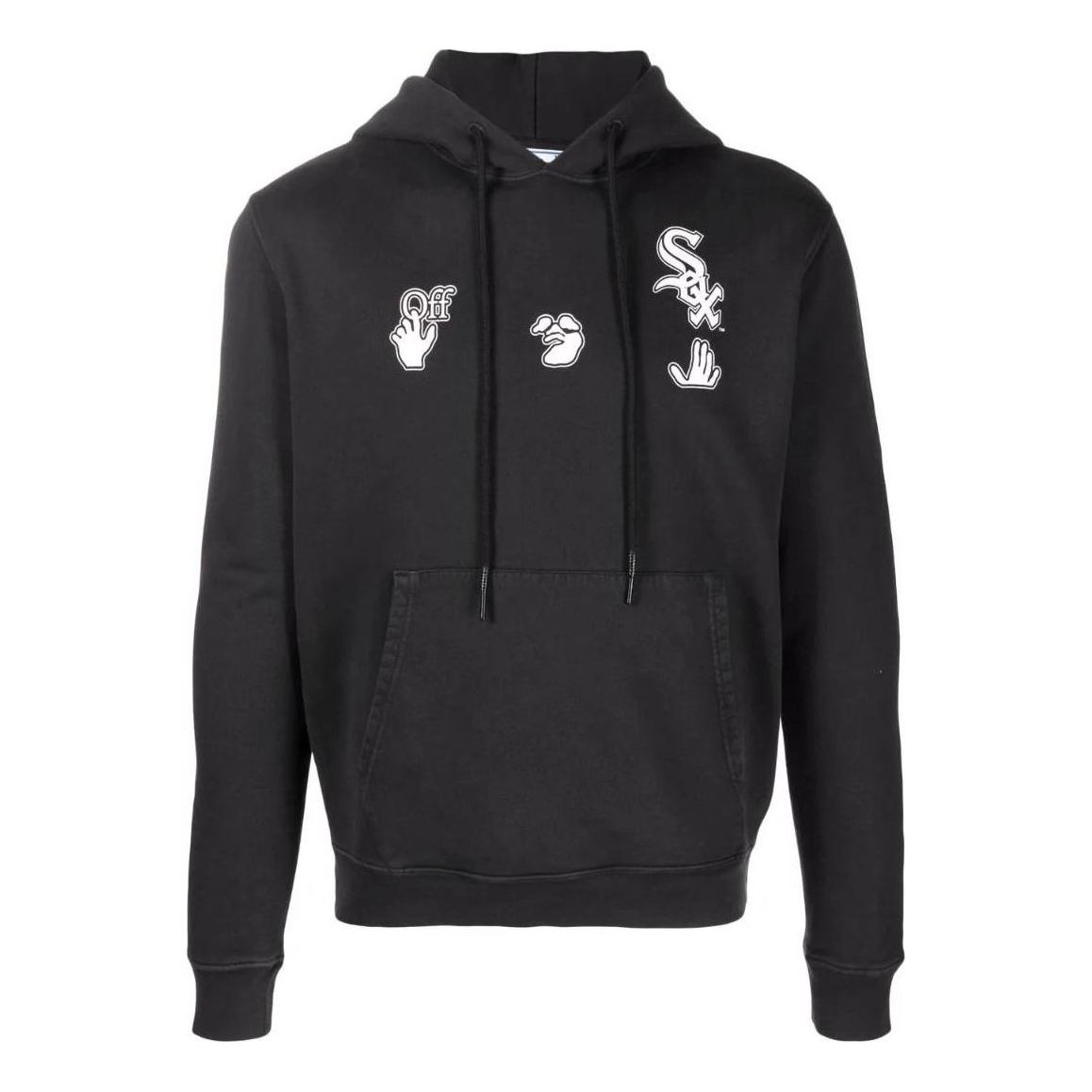 Men's Off-White SS22 Printing Hooded Long Sleeves Version Black OMBB034G21FLE00410011001