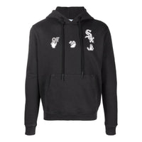 Men's Off-White SS22 Printing Hooded Long Sleeves Version Black OMBB034G21FLE00410011001