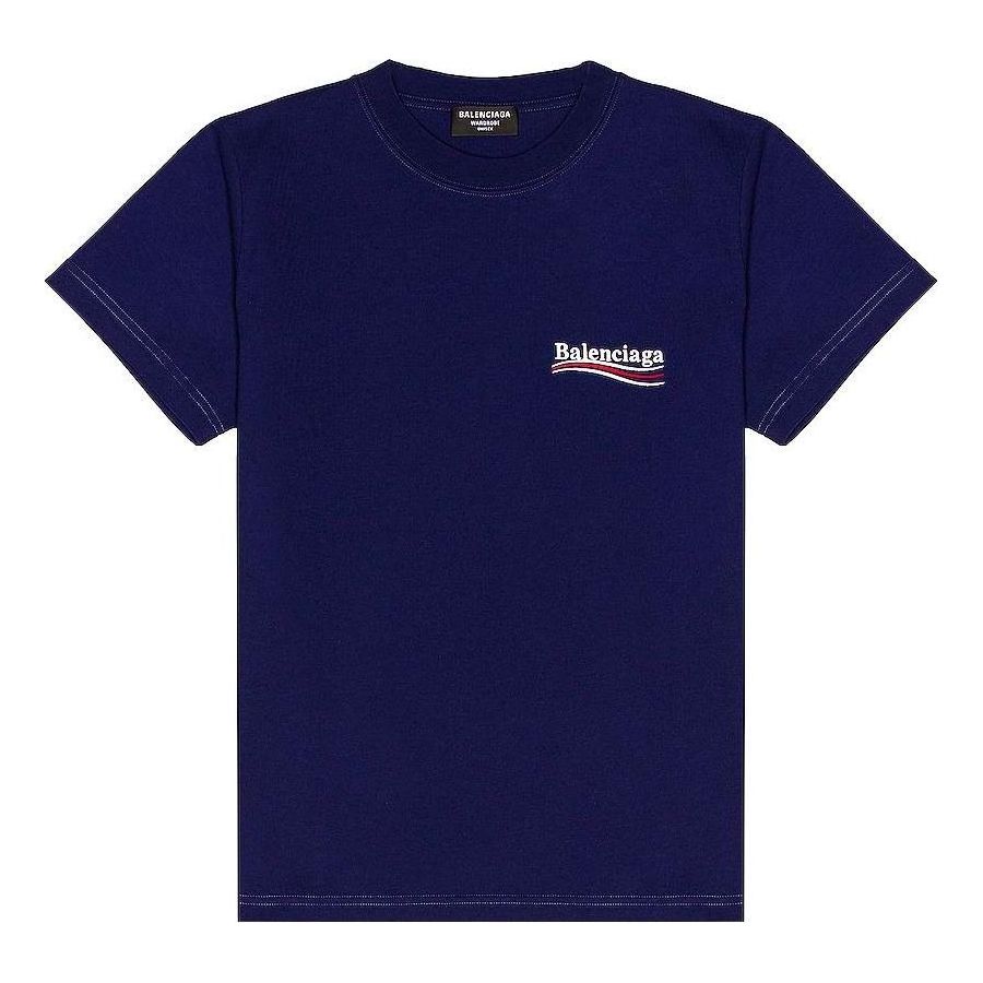 Balenciaga Political Campaign T-Shirt Medium Fit 'Pacific Blue White' 620967TKVJ11195