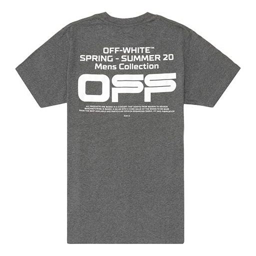 Off-White SS20 Wavy Line Gray Short Sleeve Mens Logo Normal Fit OMAA027R201850040701